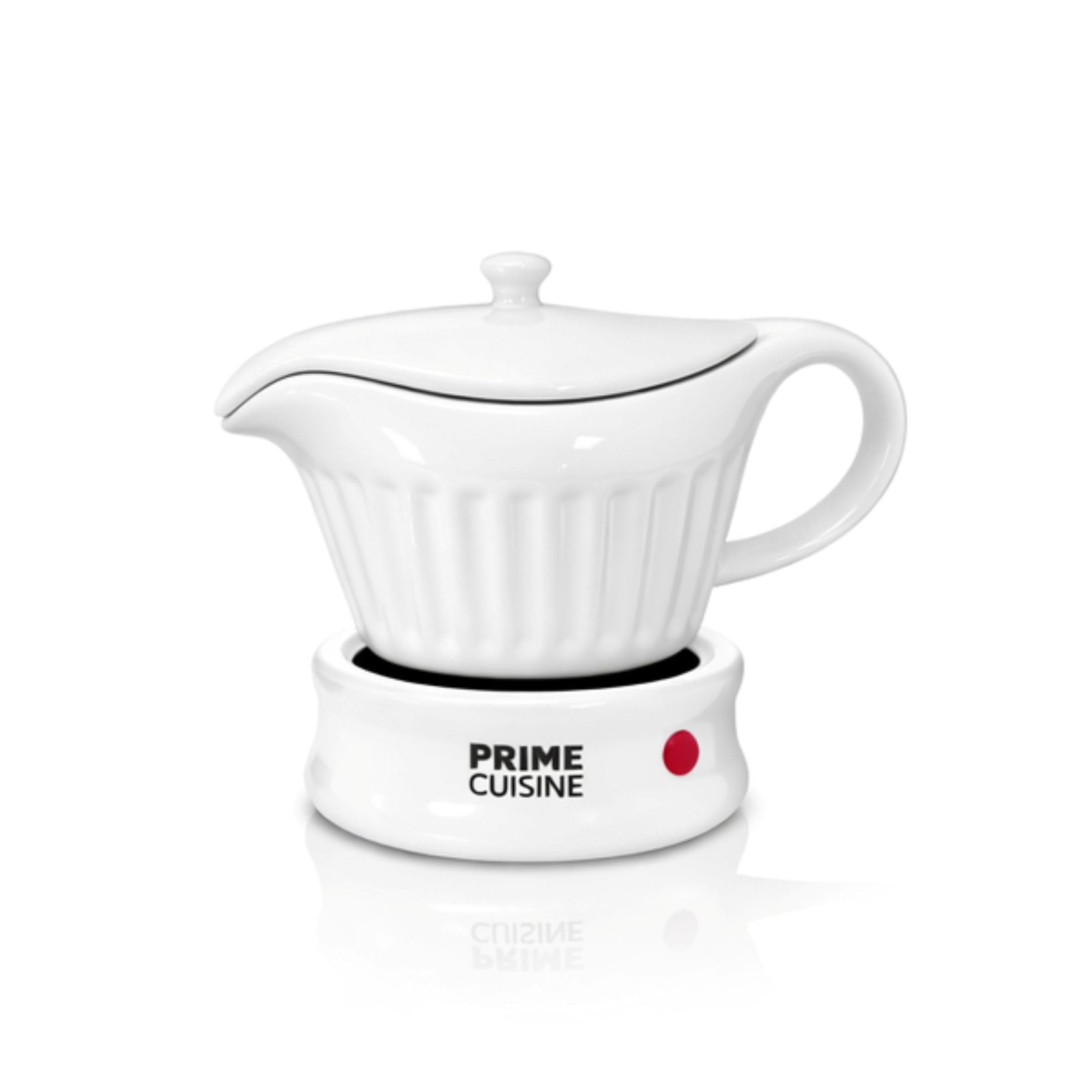 Chauffe-saucière électrique en céramique de 500 ml avec cordon détachable et couvercle