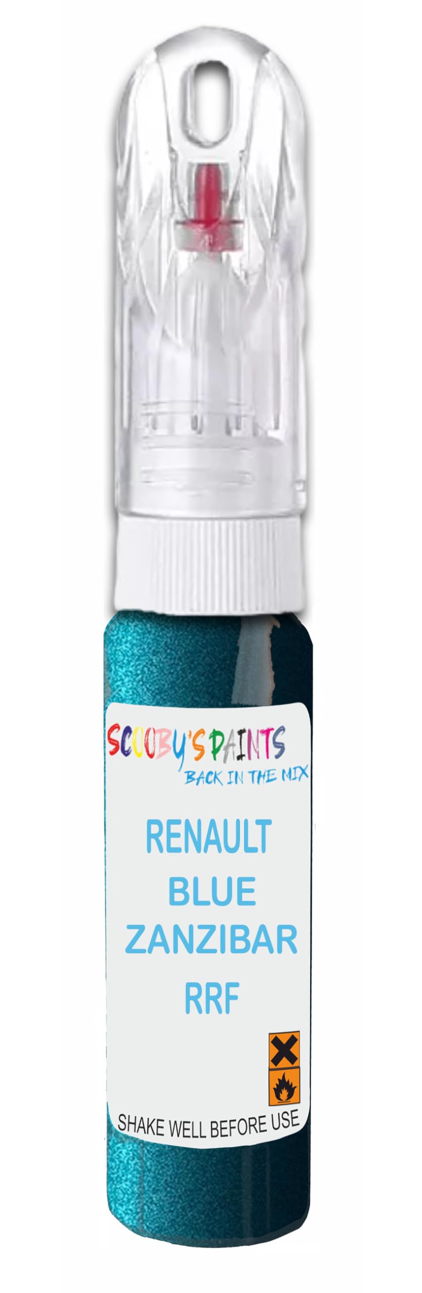SCOOBYS PAINTS BACK IN THE MIX 21ml Paint Touch Up Pen For Renault Blue Zanzibar Rrf Scratch Removal Car Repair