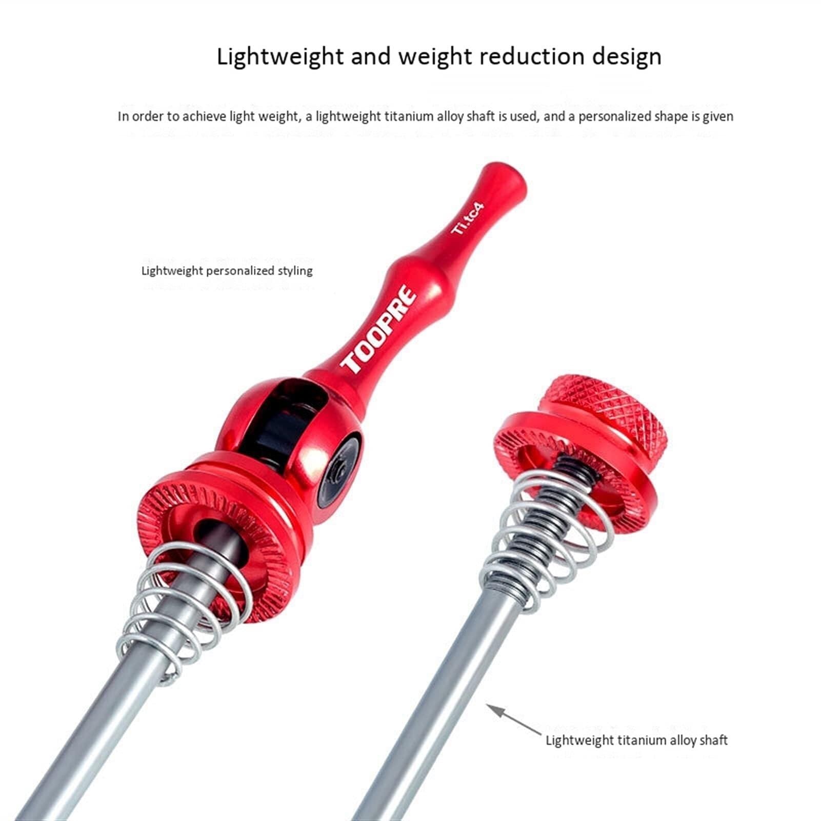 Rilasci Rapidi per Bicicletta Spiedini for Mozzo Ruota Bici 4 Pezzi Leva A Sgancio Rapido Set di Assi for Bicicletta in Titanio Ultraleggero 140/180mm Rosso