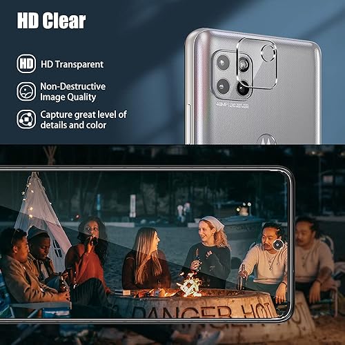 Miniatura 7 de Protector de pantalla de vidrio templado para Motorola Moto One 5G Ace – Paquete de 2 – Anti-huellas – A prueba de roturas – Protector de lente de