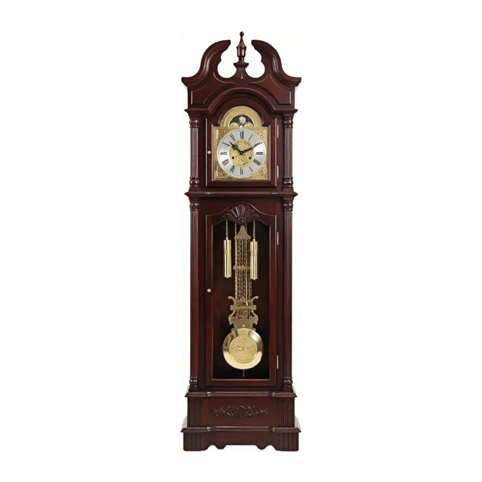 WANGHAI-666 Grandfather Clocks Wood Grandfather Clock Floor Mechanical Pendulum Chimes Decorative for Home