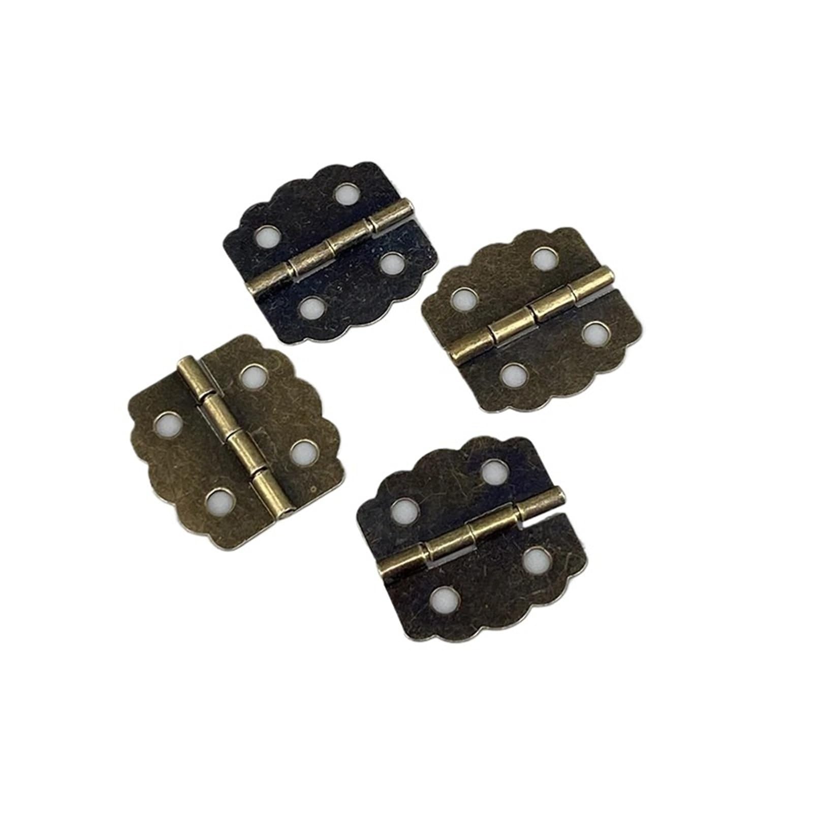 Rmwkrmogrf One Color Mini Bronze Hinges Cabinet Drawer Jewelry Box Hinge Furniture Hardware Retro Door With Screws 8Pcs