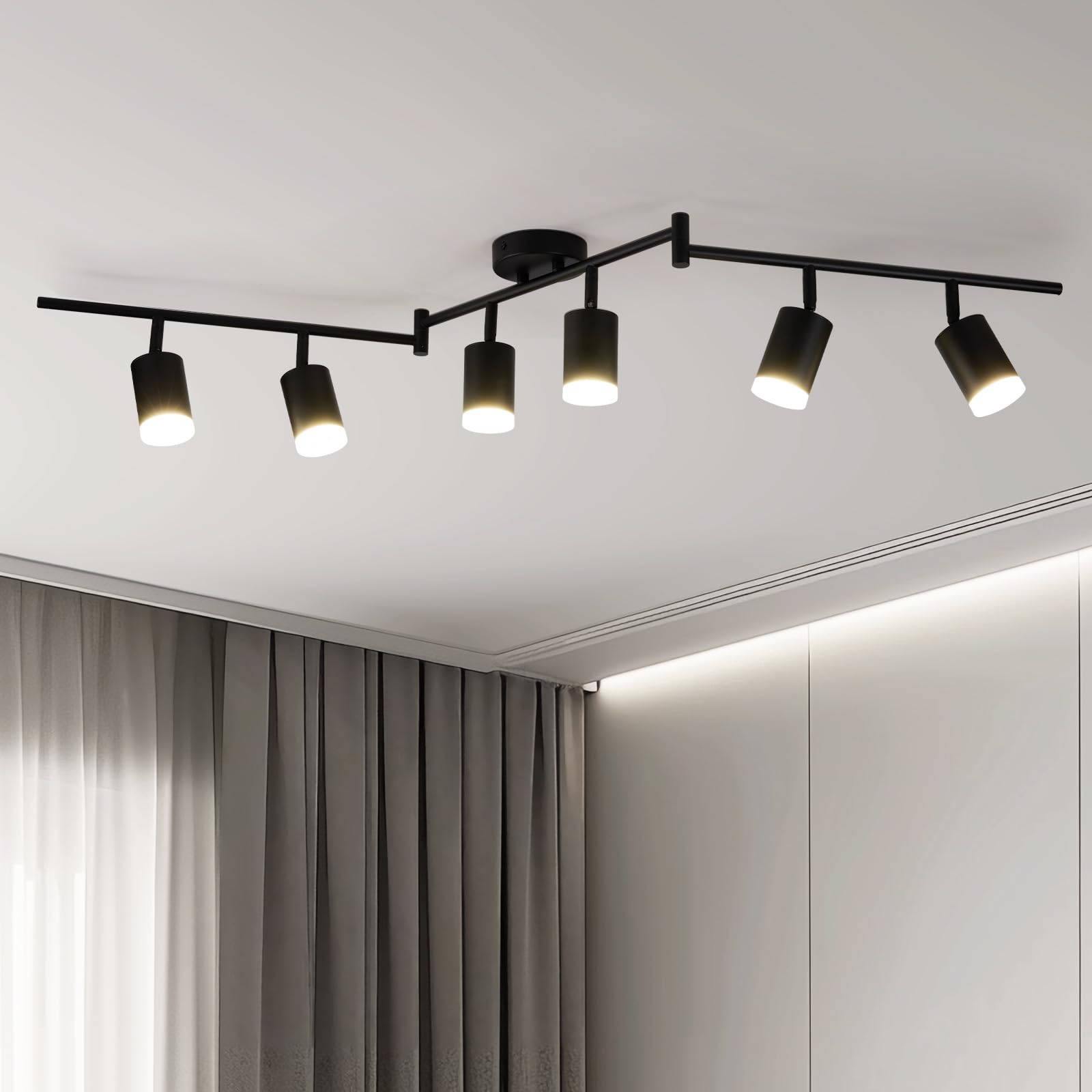 Leselux LED Ceiling Spot Light Rotatable, 6 Way Adjustable Ceiling Spotlight Fitting with GU10 Base