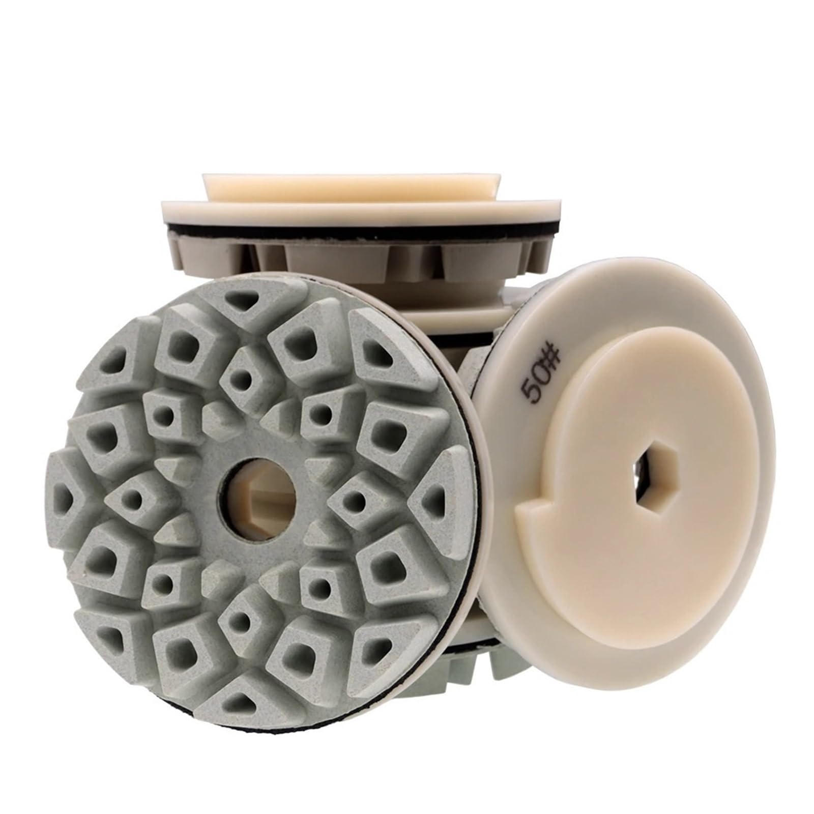 7 Almohadillas de Pulido de 5 Pulgadas con Borde de Caracol, 125 mm, for Granito, hormigón, mármol, máquina automática(1500)