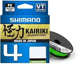 SHIMANO, LINHA DE PESCA MULTIFILAMENTO SHIMANO KAIRIKI 4X LD M54TE 15LB - 6,8KG - 0.160MM - 150M - VERDE