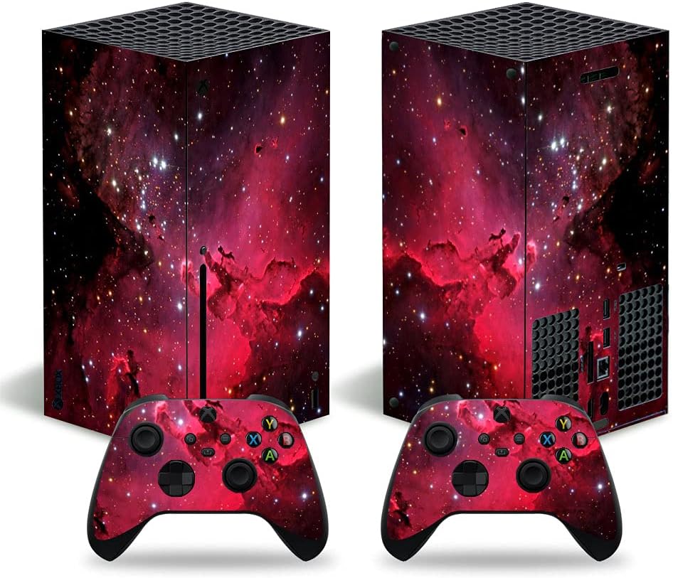 Skin Sticker for Xbox Series X Console, Full Set Vinyl Decal Protective Wrap Cover for Wireless Controller (Red)