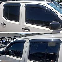 Vista 6 de Lightronic Visera de ventana de ventilación automática de montaje exterior extraduradera, se adapta a Nissan Frontier 2005-2020, cabina