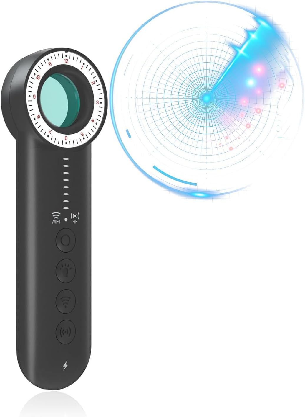 Excefore Hidden Camera Detectors, RF Signal Detector, 5 Levels Sensitivity, 3 Detection Modes, Audio Monitoring Detection, Covert Surveillance Scanner With a Buzzer, for Office,Hotels,Bathroom,Travel
