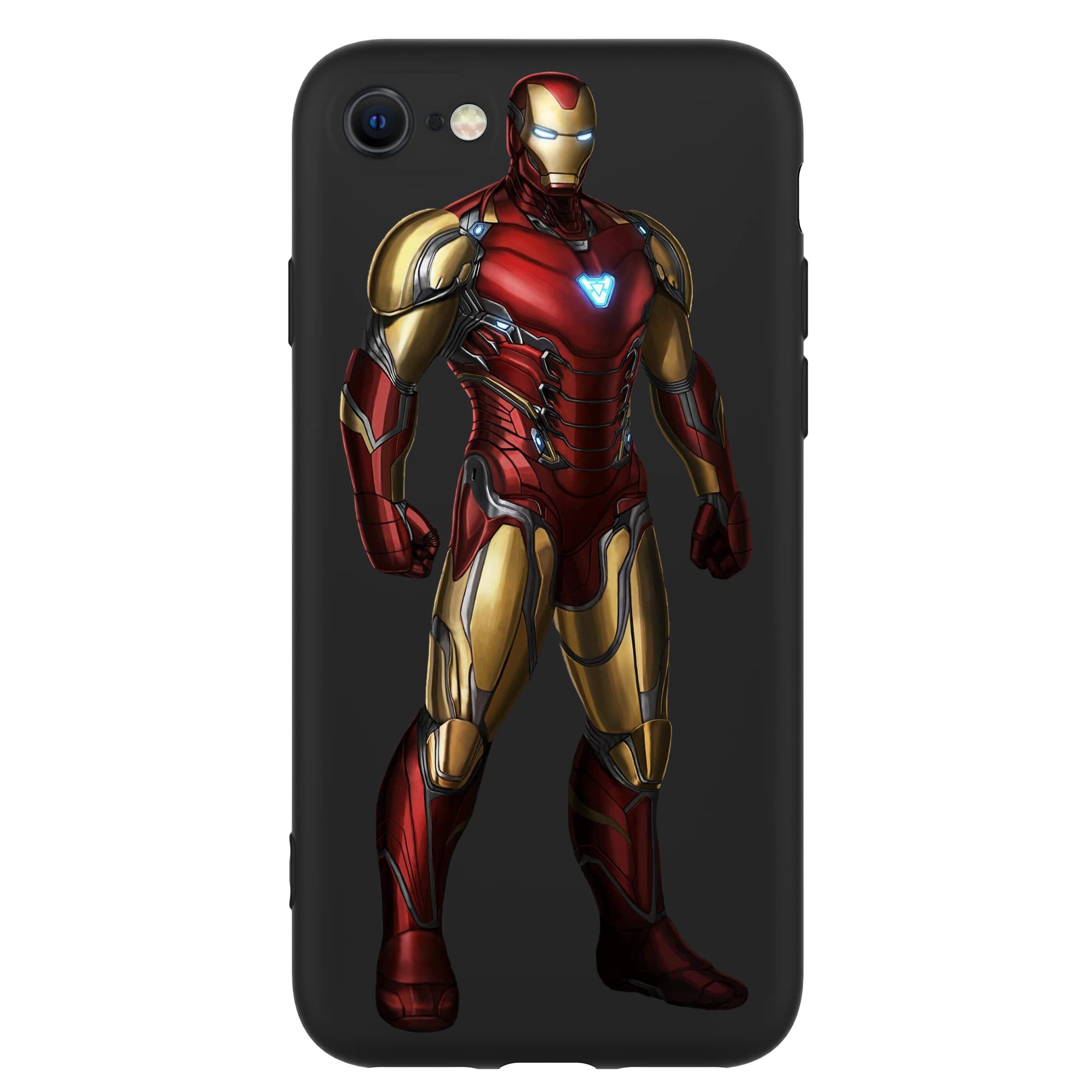 KING DRAGON Pattern Case for iPhone SE 2022 & iPhone SE 2020, with US Superhero Character, Compatible Wireless Charging Silicone iPhone 7 & iPhone 8 Case Black