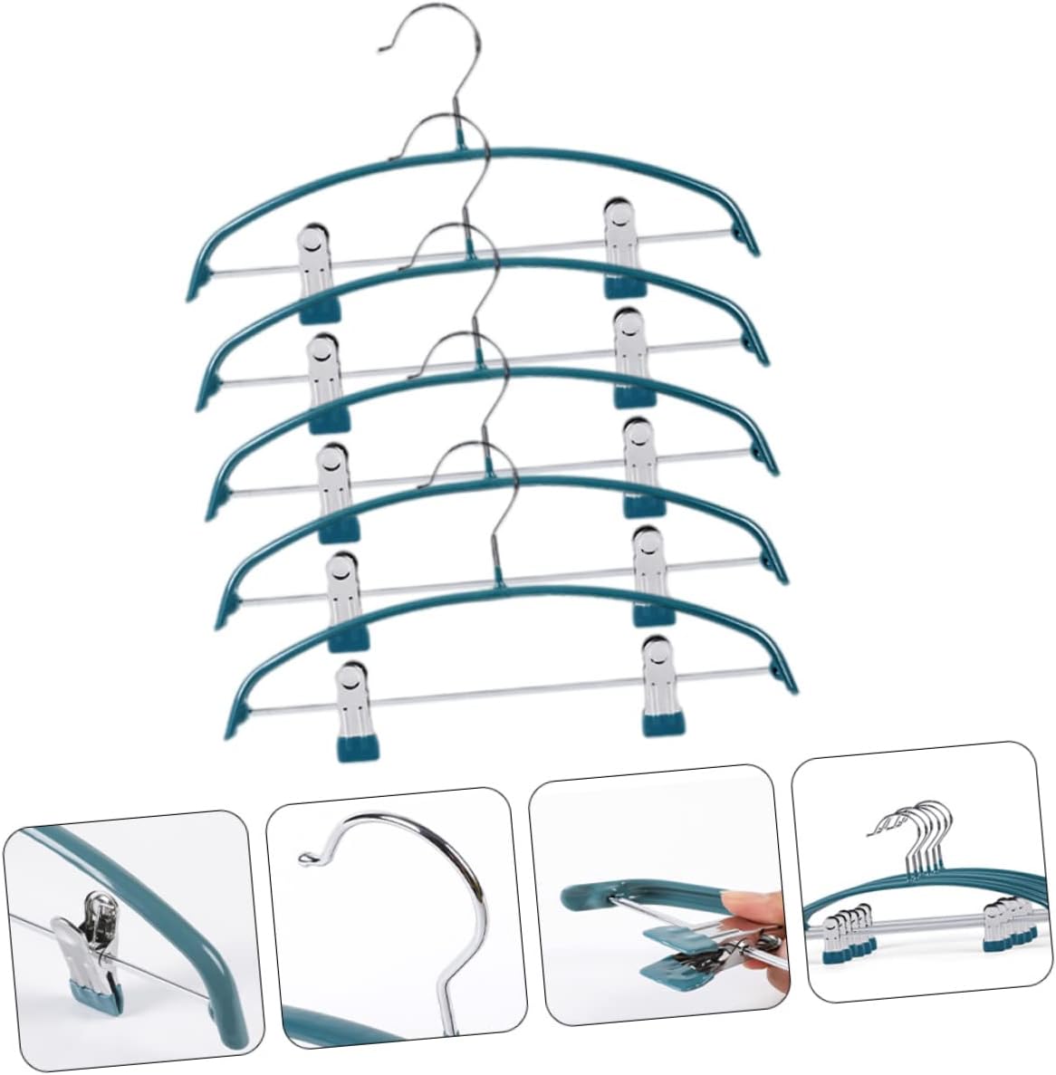 5pcs Sturdy Non-Slip Hangers for Skirts Home Hanging Rack Clips Material Easy to Use