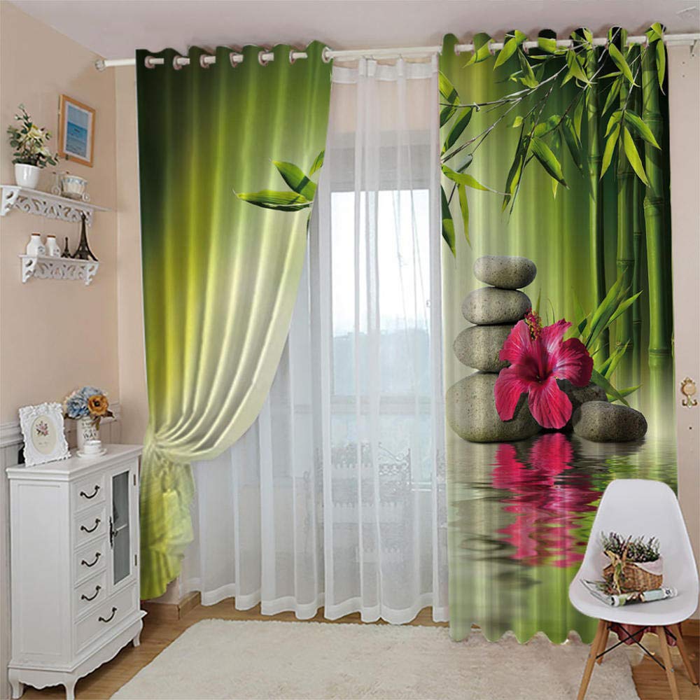 ZJZWLW Tende Oscuranti Per Interni, Termica Isolante 2 Pannelli, Ideale Per Soggiorno E Per Camera Da Letto, Tende A Finestra Con 3D Stampa Di Fiore Farfalla Rossa Con Occhielli,200X214Cm
