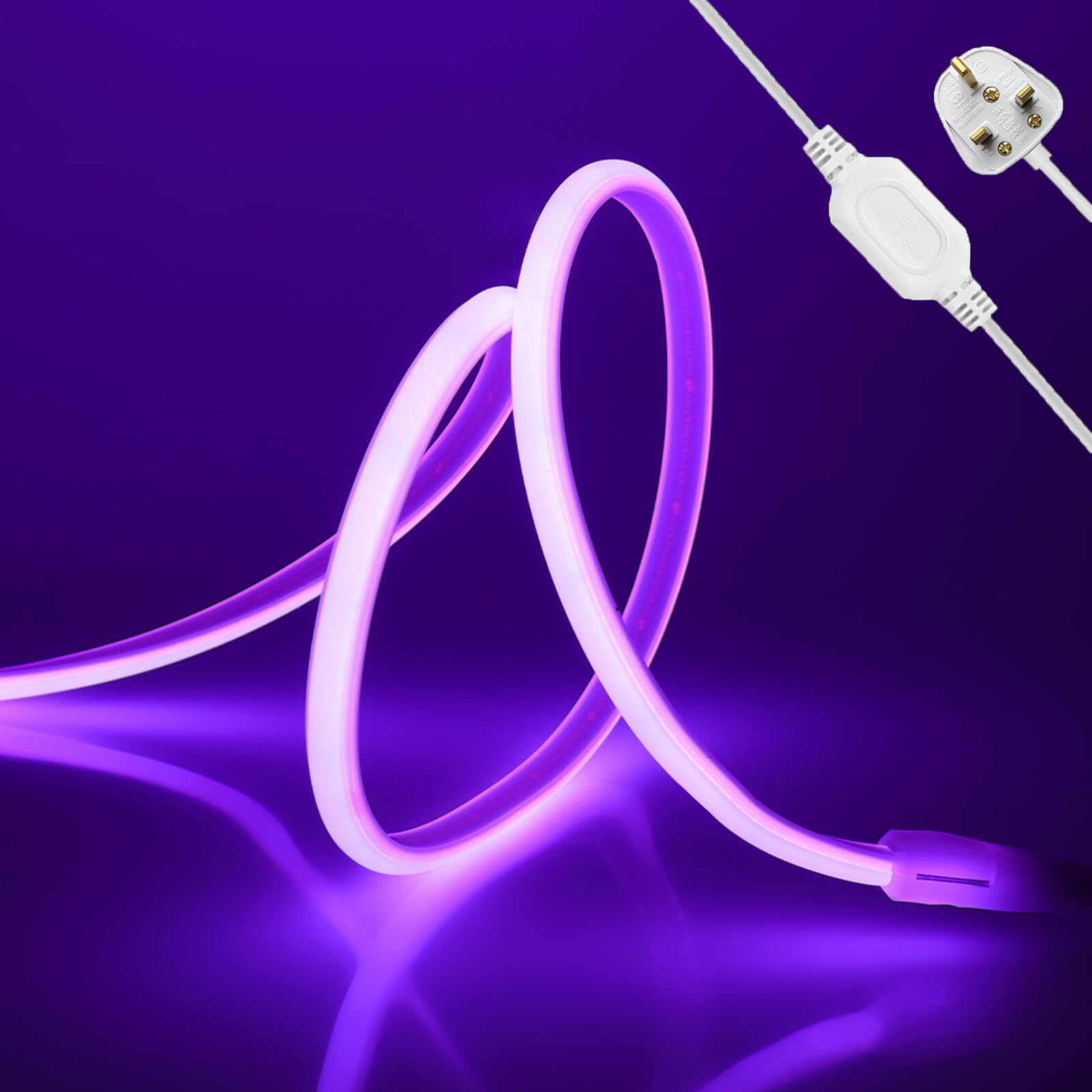 KAFULA Wisada 50M COB LED Neon Rope Light, Purple Cuttable Waterproof Flexible LED Strip Light, DIY Design, Suitable for Bedroom, Living Room, Game Room, Kitchen, Party and Shop Decoration