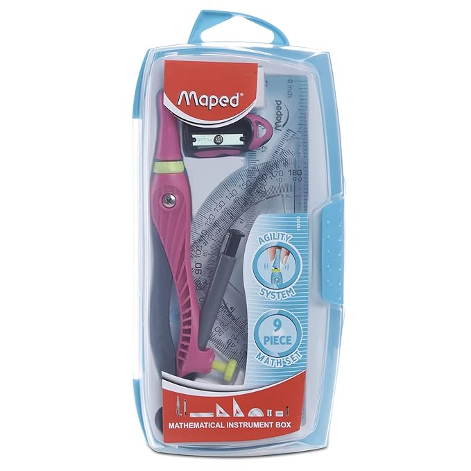 Maped Agility Geometry Box | Innovative 9pc Geometry Set |Math Set|Easy ...