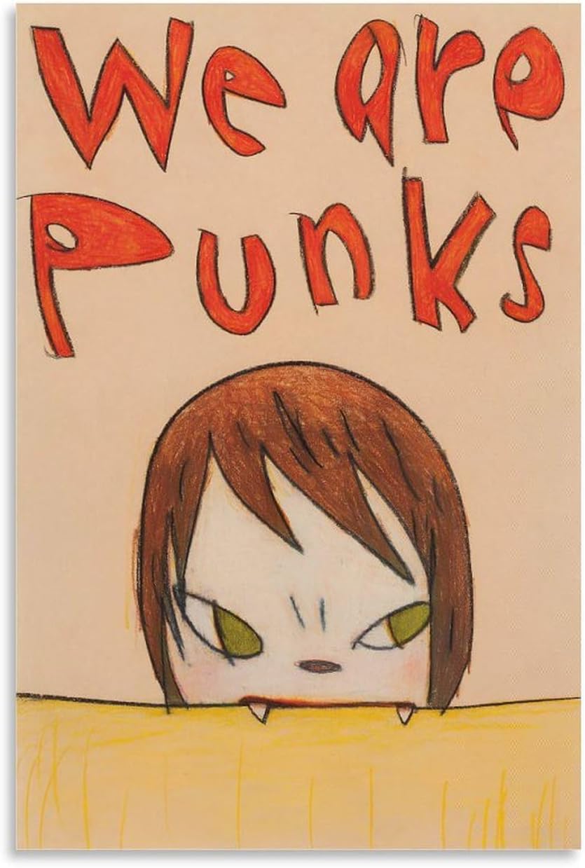ZZYGGN GMGSW Punk Girl by Yoshitomo Nara Canvas Poster Illustrations Wall Art Painting Yoshitomo Nara Prints for Bedroom Home Picture Decor 40x50cm Frameless