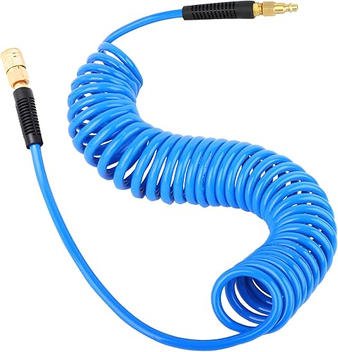 GASHER Manguera de aire de retroceso de poliuretano de 14" x 25FT con restrictor de curva, acoplador rápido industrial de 14" y enchufe