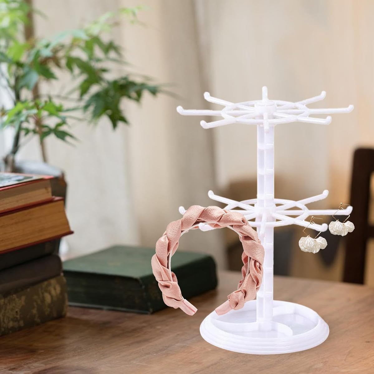 Amazon｜ジュエリースタンド 回転 キーホルダーラック 調節可能 360度