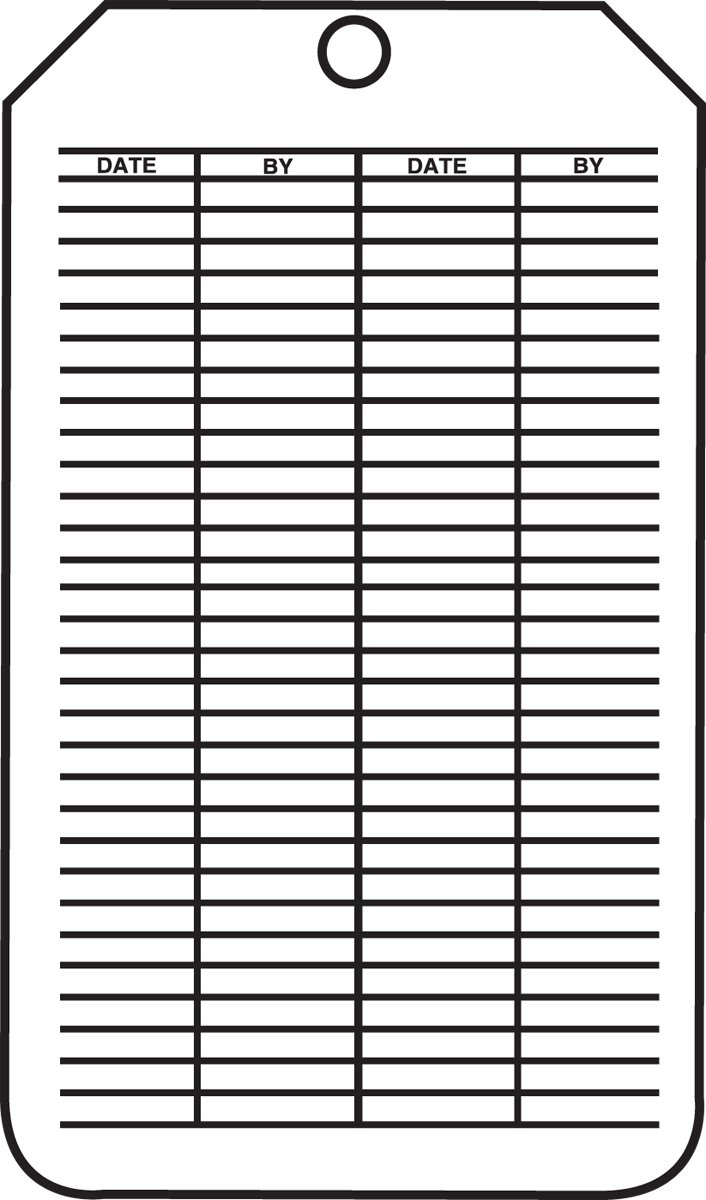 Accuform MGT313PTM RP-Plastic Jumbo Tag, Legend "Emergency Shower and Eye WASH Test Record", 8-1/2" Length x 3-7/8" Width x 0.015" Thickness, Green/Black on White (Pack of 5)
