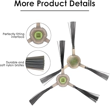 (4 piezas) M3, M330 Pro, M2 Pro, M210 Cepillos laterales de repuesto para Lefant M210B, M213S, M210S, M210, M213, M1, M310, M320, M210 Pro, M210P, OKP Life K2, K3, K3A, K4, (4 unidades) K5, Robot3