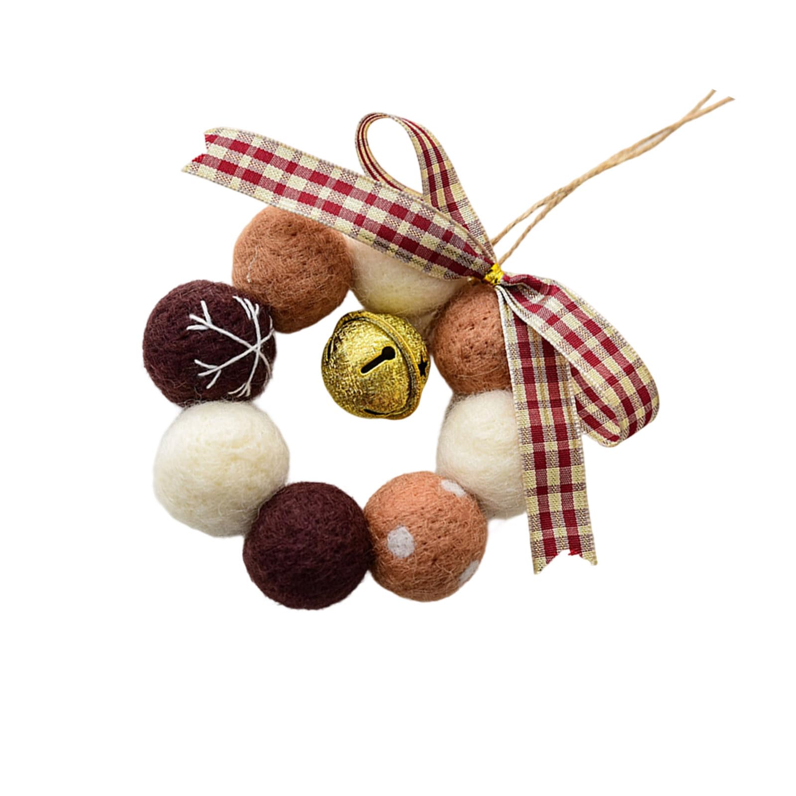 Tsophreniq Artisanal Miniature Holiday Ornament Feature Textured Felt and Chiming Bells Ideal for Christmas Home Decoration Wool Felt Christmas Decors