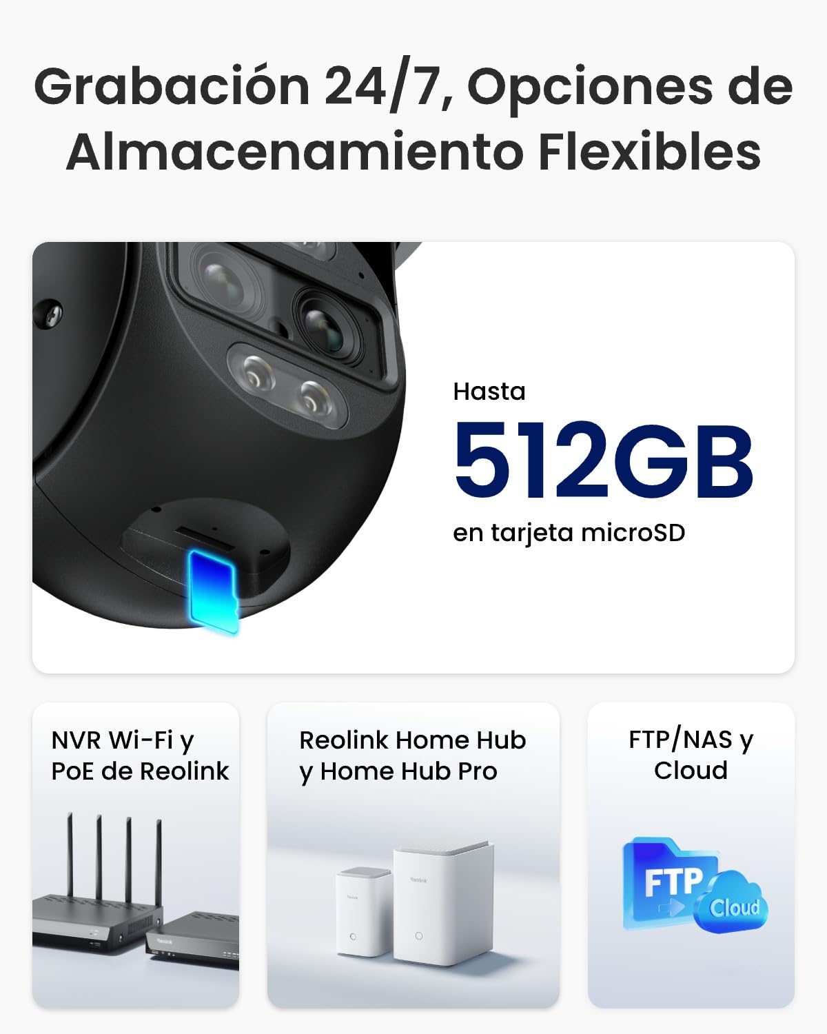 Reolink 4K Wi-Fi 6 PTZ Camara Vigilancia WiFi Exterior con Doble Lente, Zoom Híbrido 6X, Detección de Personas/Vehículos/Animales, Seguimiento Automático, Visión Nocturna en Color, TrackMix WiFi Gris