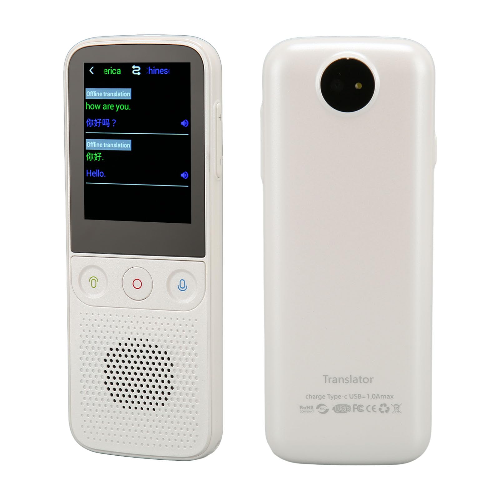 Dispositif de Traduction Vocale Intelligent, 138 Langues, (White)