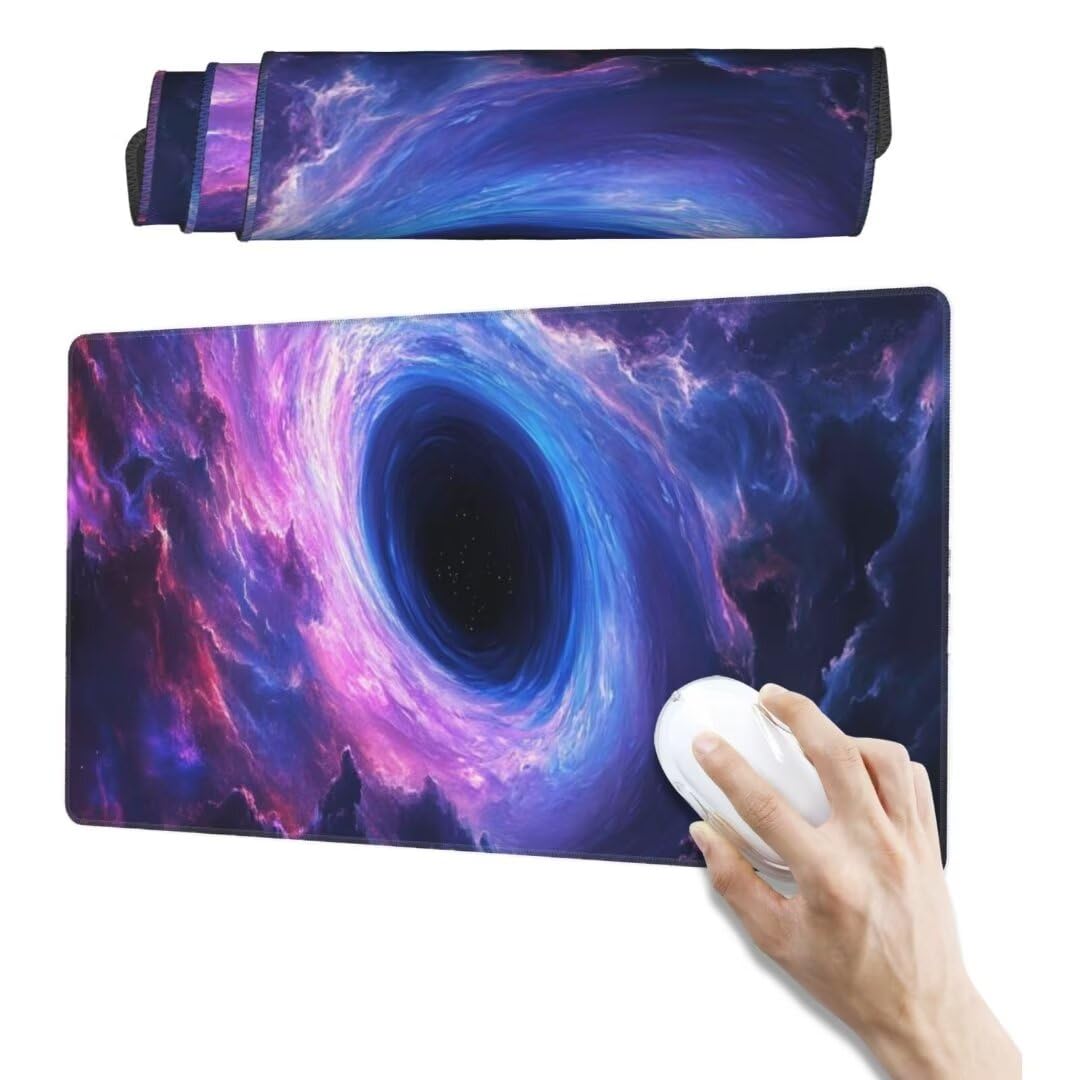 Kosmisch Mauspad 1600 x 800mm, Mousepad XXL Schreibtischunterlage Dunkel Mouse Pad, Wasserdicht und Rutschfest Gaming Mauspad, Verbessert Präzision, Gaming-Mauspads für Pc und Gaming Zubehör qw625