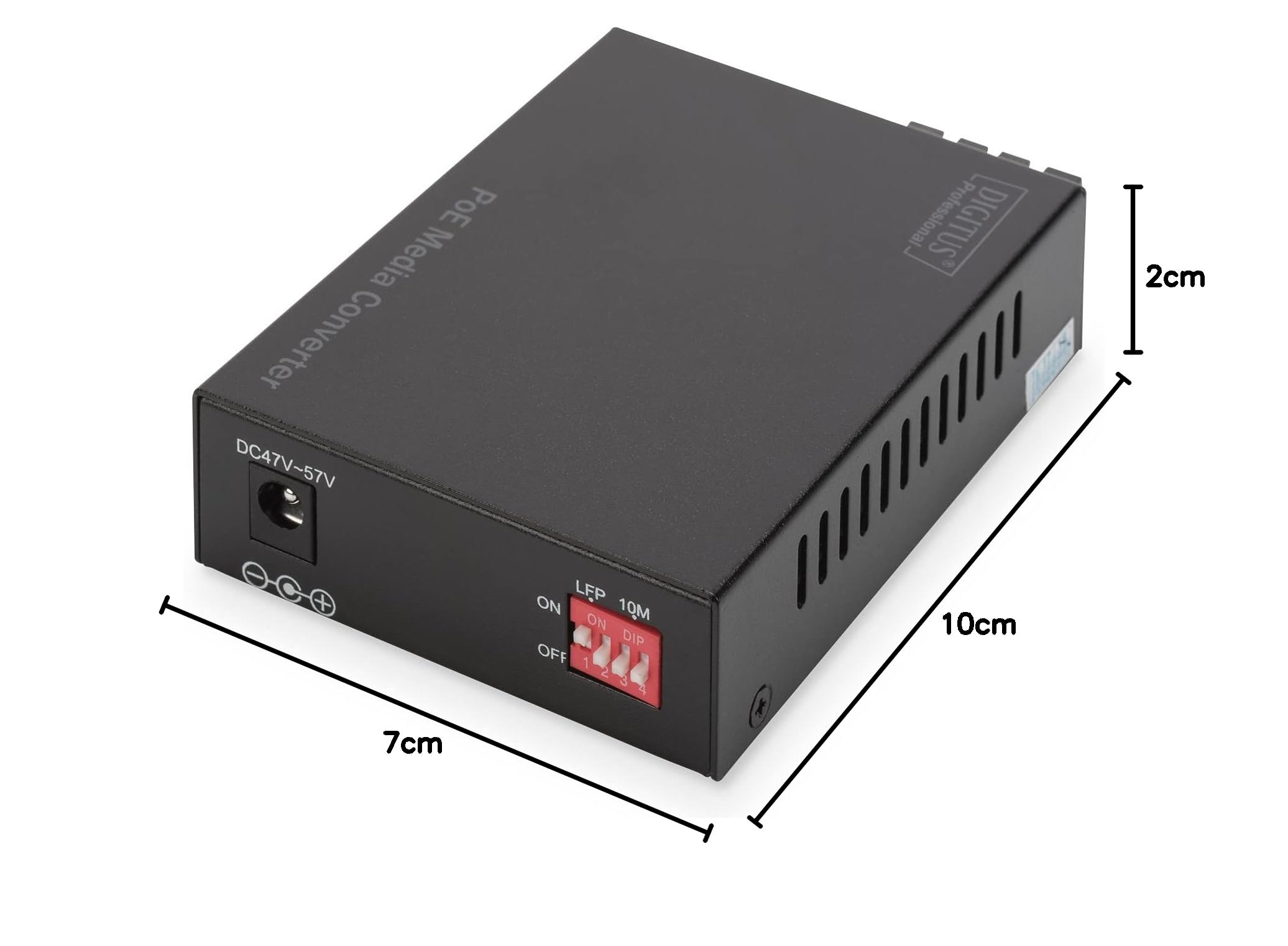 DIGITUS Convertisseur de média Gigabit – RJ45 vers SC Duplex – monomode | Injecteur PoE – 1 Gbit/s – longueur d'onde 1 310 nm – portée jusqu'à 20 km – cuivre vers fibre optique – noir
