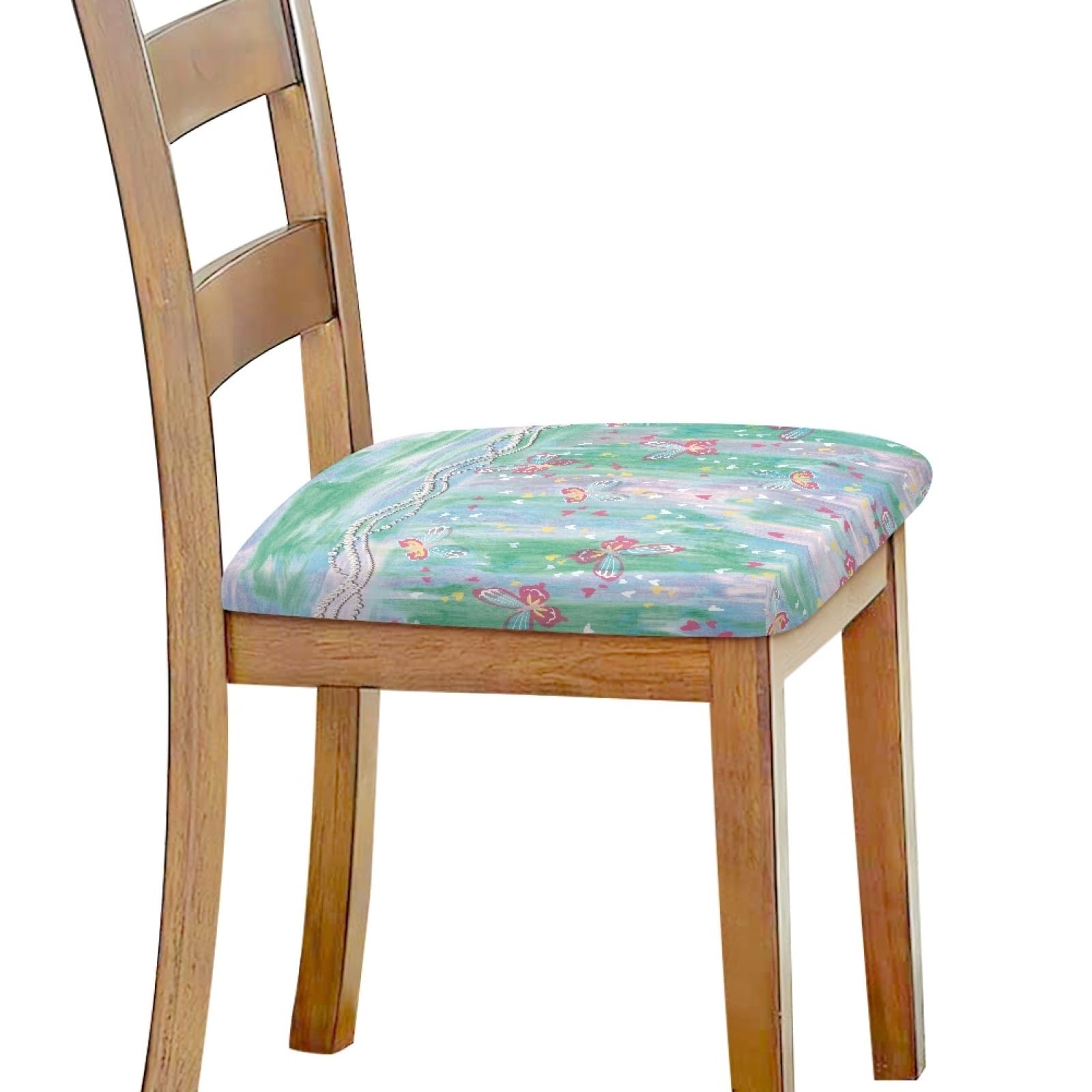 Fundas Sillas Púrpura Y Verde Cojines para Sillas Comedor Elásticas, Funda De Silla Extraíbles Y Lavables, Protectores De Asiento para Banquetes, Cocinas, Fiestas.