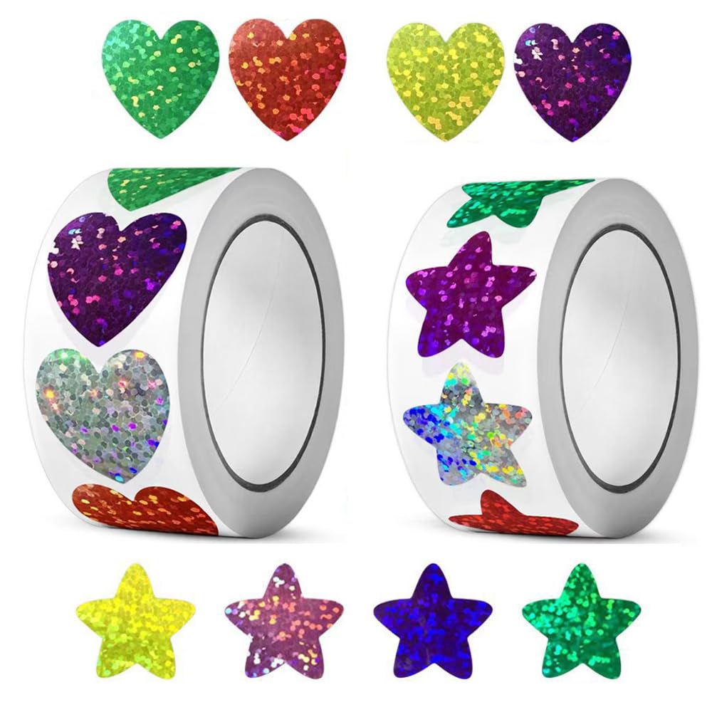 Abon Abon ご褒美 シール 星 キラキラ 可愛い 【500枚 送料無料ESJNNK ごほうびシール 星 2巻 約1000枚 スター