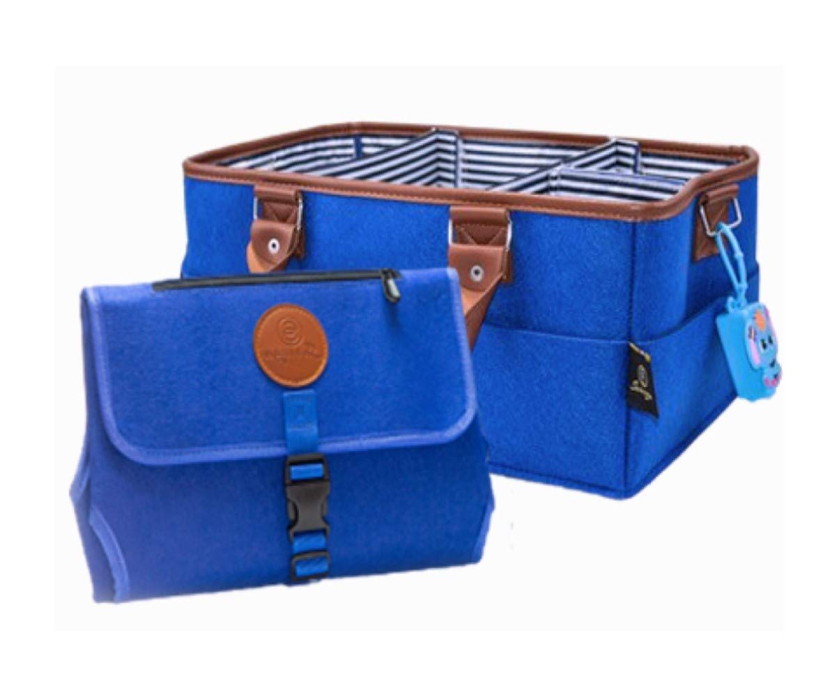 Sarvoza Baby Diaper Caddy Organizer Tote with Portable Changing Pads - Perfect for Nursery Changing Table, New Born Shower or Moving Room to Room -Free Hand Sanitizer (boy or girl)