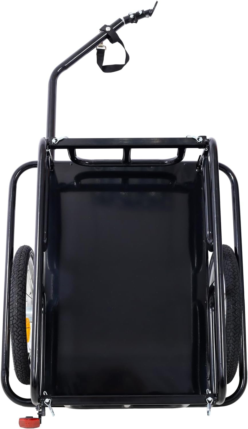 Foldable Bike Cargo Trailer Steel Black & Easy to Outdoor Ready Shopping, Camping, Grocery Runs, Moving