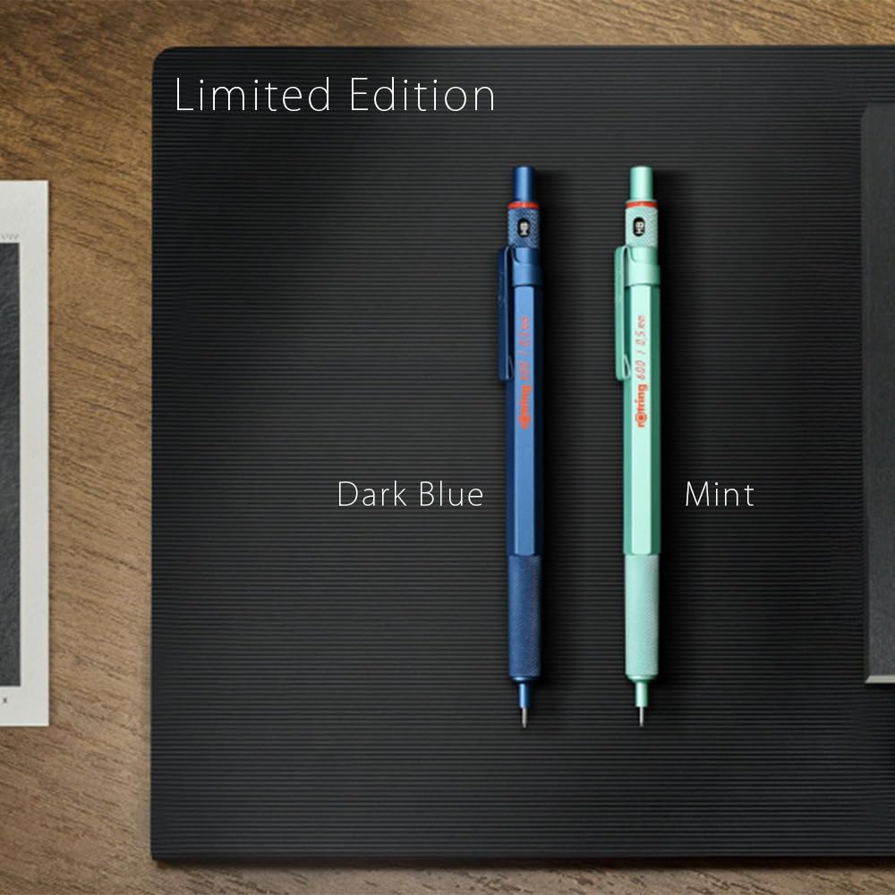 Rotring 600 portaminas, edición limitada, azul oscuro, 0.5 mm, cuerpo de metal, portaminas 2159705