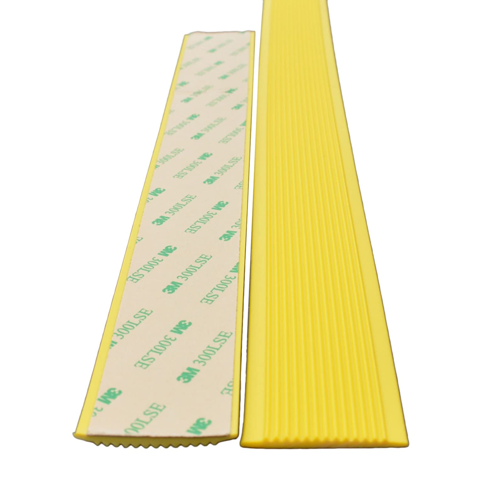 Tiras antideslizantes para peldaños de escalera de 1.57 pulgadas de ancho, cinta antideslizante para peldaños interiores y exteriores, tira de transición autoadhesiva, color amarillo, 25 m