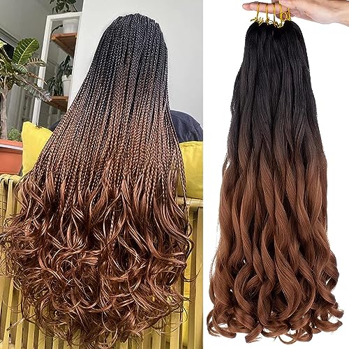 XTREND 8 Packs French Curly Braiding Hair 22 Inch Pre-Stretched Synthetic Hair Extensions For Women Yaki Texture Bouncy French Loose Wavy