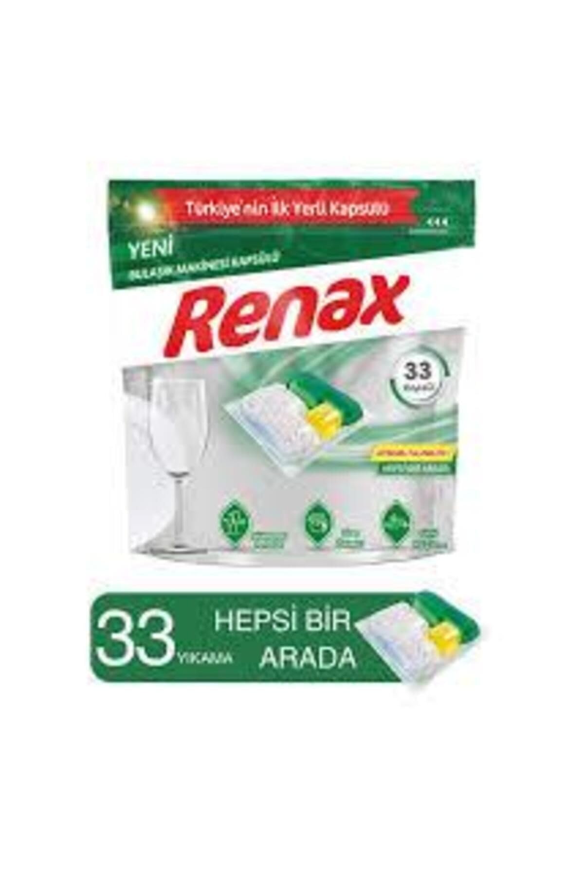 Renax Bulaşık Makinesi Kapsül Deterjanı, 33 Kapsül