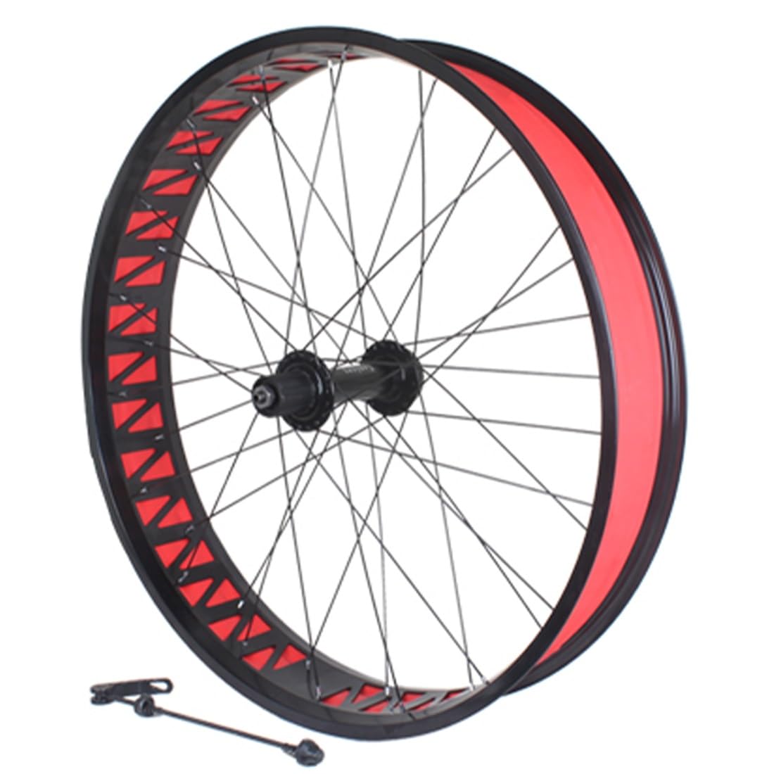 ZXGSXIOU Fat Bike Wheelset 24 Inch Disc Brake Front Rear Wheel 36H Aluminum Alloy Hollow Rim QR Hub 135mm/190mm For 7-12s Cassette 4.0-4.9'' Tires Snow Beach Ebike(Red,24'' Rear)