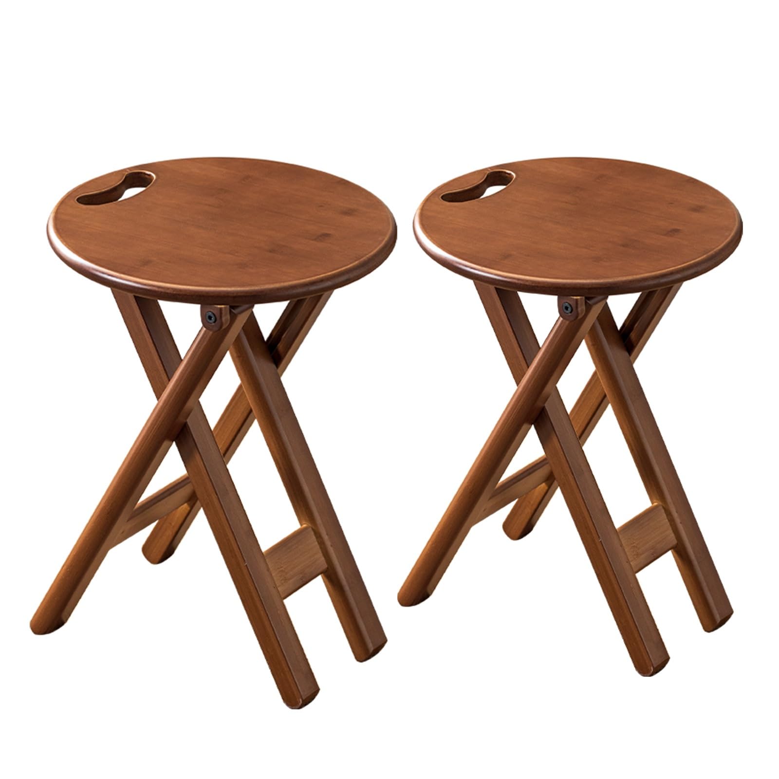 Bambú Taburete De Bar Plegable Taburete De Cocina De 43cm 60cm De Alto Lote De 2 Taburete Alto Plegable Con Reposapies Taburete Madera Portatil Sillas Altas Plegables Para Cocina Salón Bar(Seat height