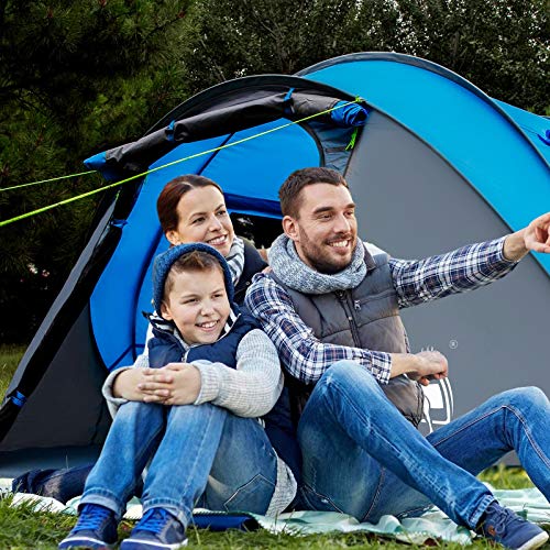 Carpa para 4 personas HUI LINGYANG Pop Up, impermeable, 9.5'x6.6'x52'', con 2 puertas miniatura 5