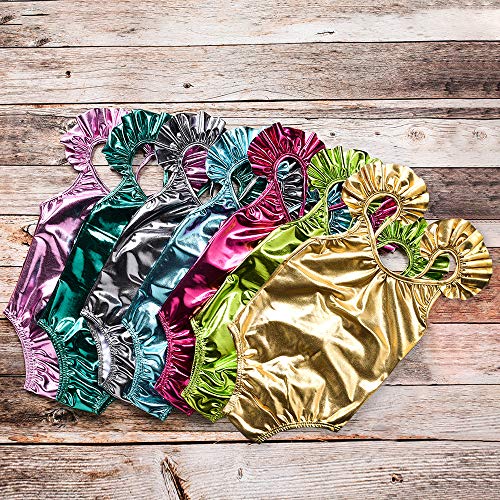 Newborn Baby Girls Onepiece Glitter Solid Swimsuit Backless Halter Ruffles Beachwear Bathing Suit (Light Green, 12-18 Months) - Thumbnail 7