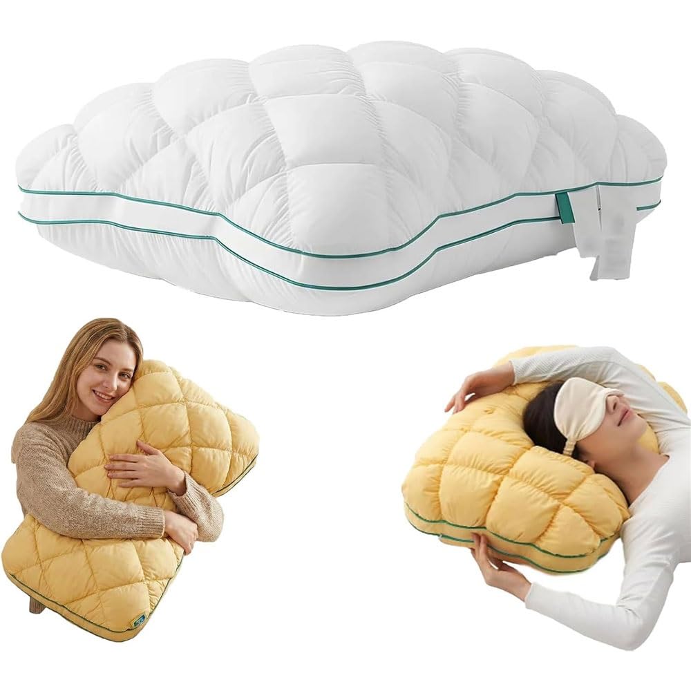 RAGOPILEN Pillow, Pineapple Pillow Multicolor 48x74cm For Back Side Sleepers(Elegant White)