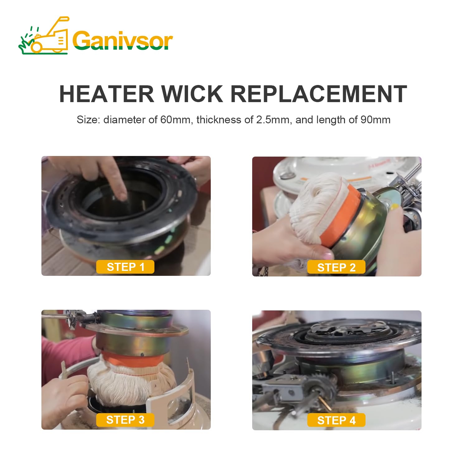 Kerosene Heater Wick AW4E – Replacement For Sengoku HMN-110, KeroHeat CTN-110, Heatmate, Mega Heat MGN-110 (1 Pack)