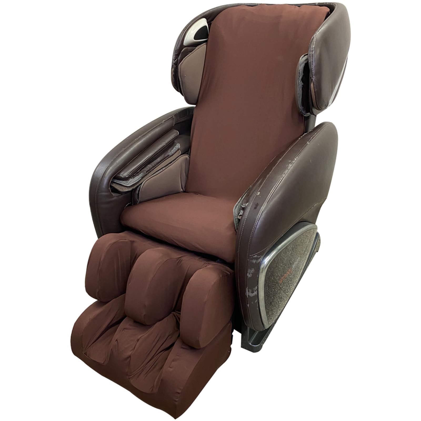 Massage Chair Cover - Full Body Shiatsu Dust Protection, Zero Gravity Recliner Chair Covers, Washable Stretch Fabric Universal Slipcovers, Brown, Body+Foot