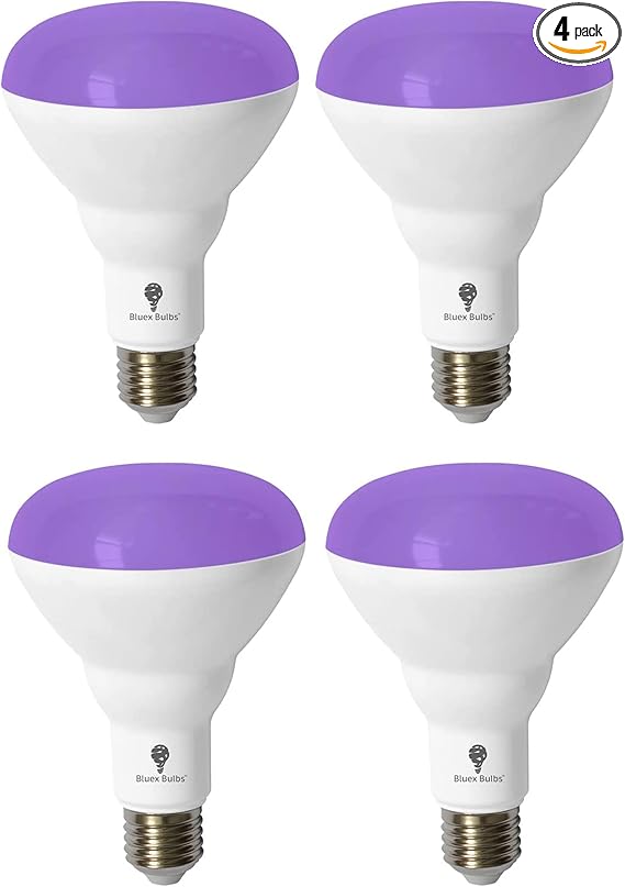 BR30 Black Light Bulb 4 Pack LED Black Light Bulbs,13W (100W Equivalent) BR30 E26 for Glow in The Dark, Level 385-400nm, Black Light Bulb for Blacklight Party, Body Paint Fluorescent Poster, Neon Glow