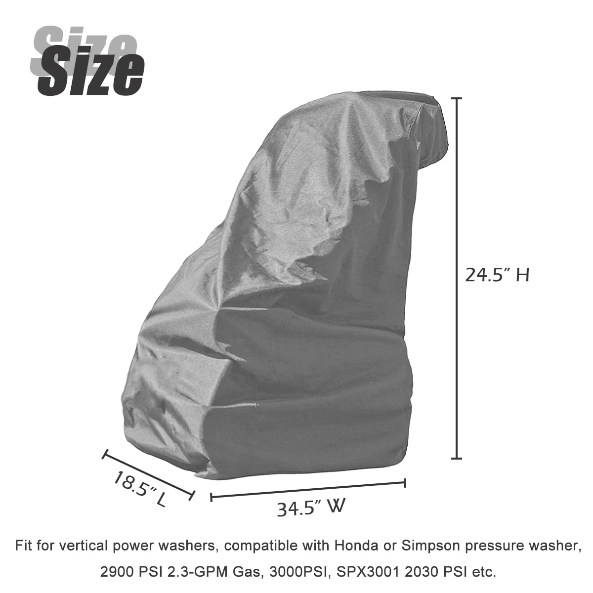 Elektrische Hochdruckreiniger-Abdeckung, Vertikal Winter-Druckreiniger-Maschinen-Schutzhülle, Garten-Organizer-Zubehör, wasserdicht 18,5" L x 34,5" B x 24,5" H (Gery)