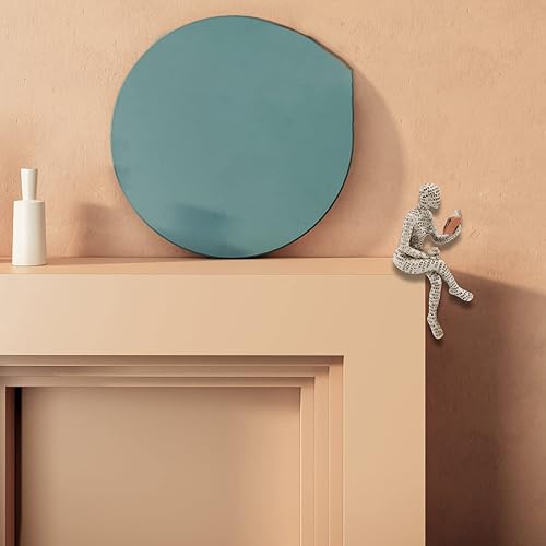Miniatura 5 de Figura de mujer que lee, escultura pensadora, estatua de decoración abstracta, estantería, escultura de resina estética para sala de estar, oficina,