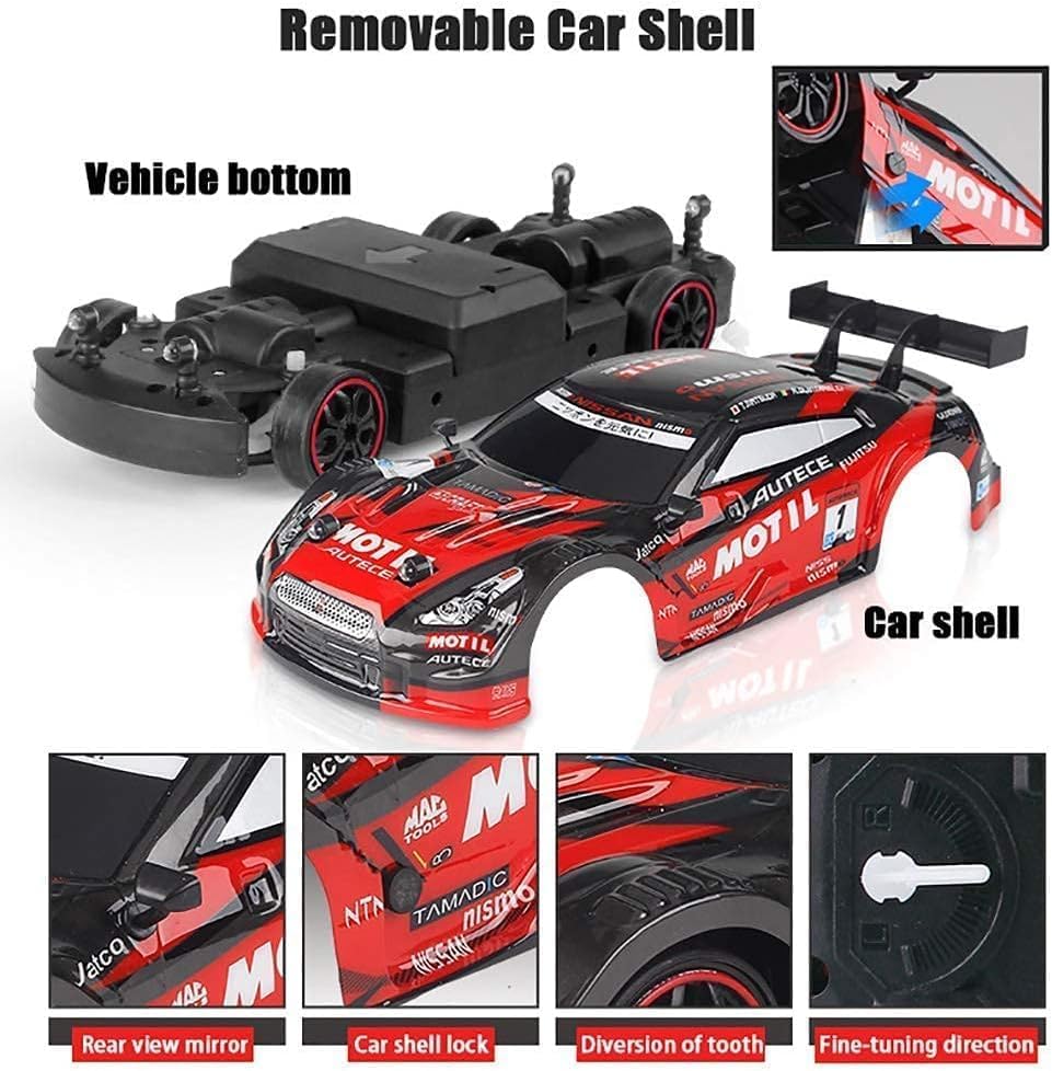 Image of Remote Control Super GT Drift Car 1:24 Scale for Kids | High Speed 4WD 2.4GHz Racing Car | LED Lights, Drifting & Racing Tires Sport Toy Vehicle for Adult Boys (Color As Per Stock)