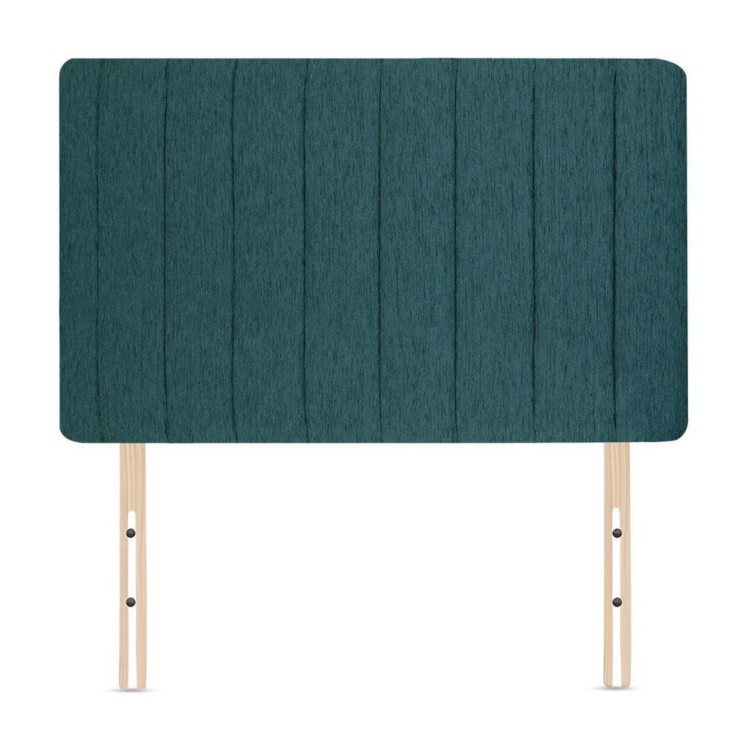 Elixir Furniture Luxury Portland Divan Bed Headboards | Elegant Chenille Fabric Headboards for Single Size Bed | Teal color with wooden material Stylish headboards for beds (Teal, 3ft Single)