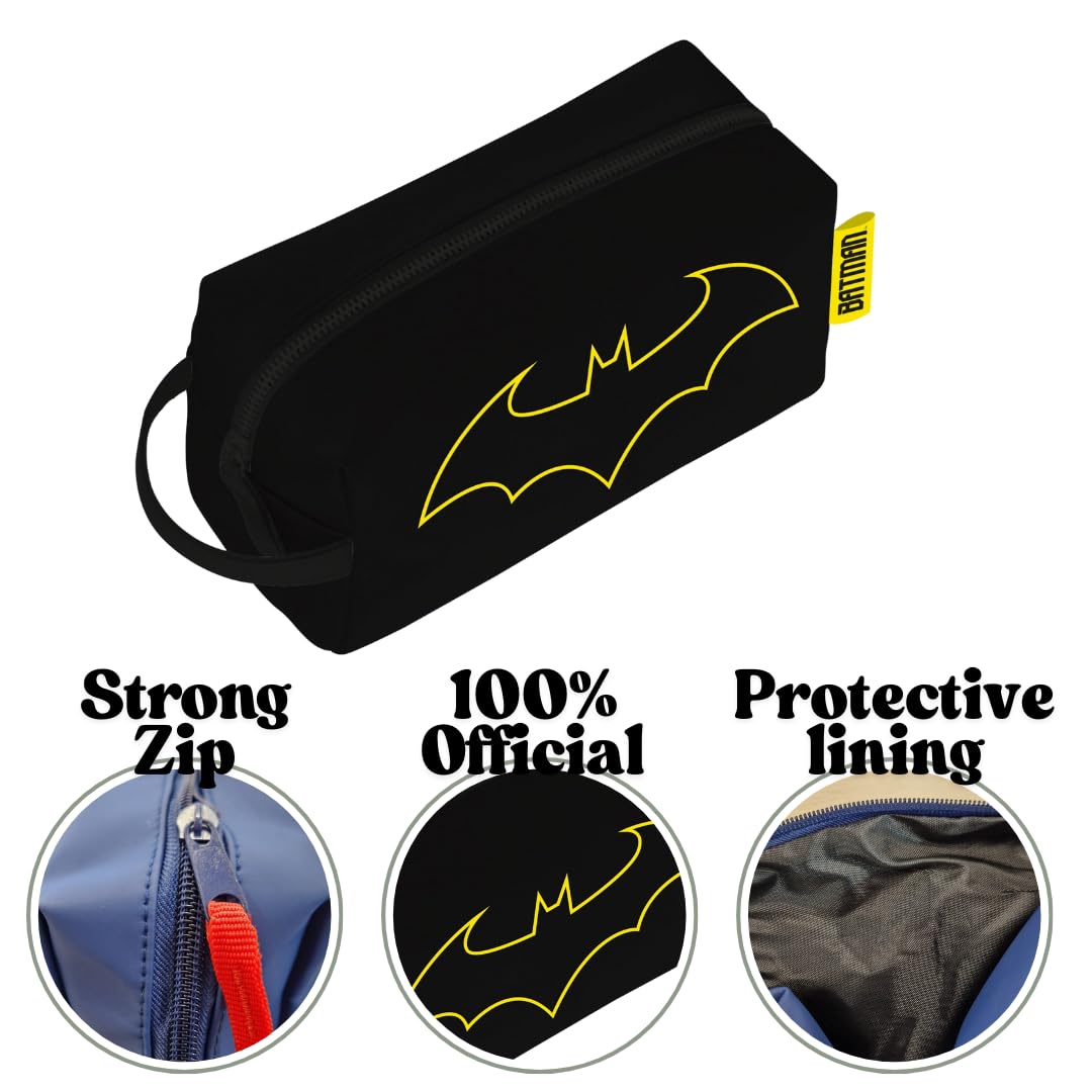 ARDITEX, Batman Beauty Case Impermeabile, Borsa da Toilette per Uomo e Bambino, Astuccio 100% PU, Ideale per organizzare Prodotti per l’Igiene o i tuoi piccoli Oggetti, 3 x 22 x 8 cm