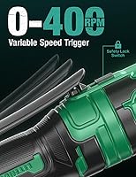 Vista 7 de KIMO - Llave de trinquete inalámbrica de 20 V, juego de 1/2 pulgada, llave de trinquete eléctrica de 74 Ft-lbs 400 RPM, trinquete a batería con 7