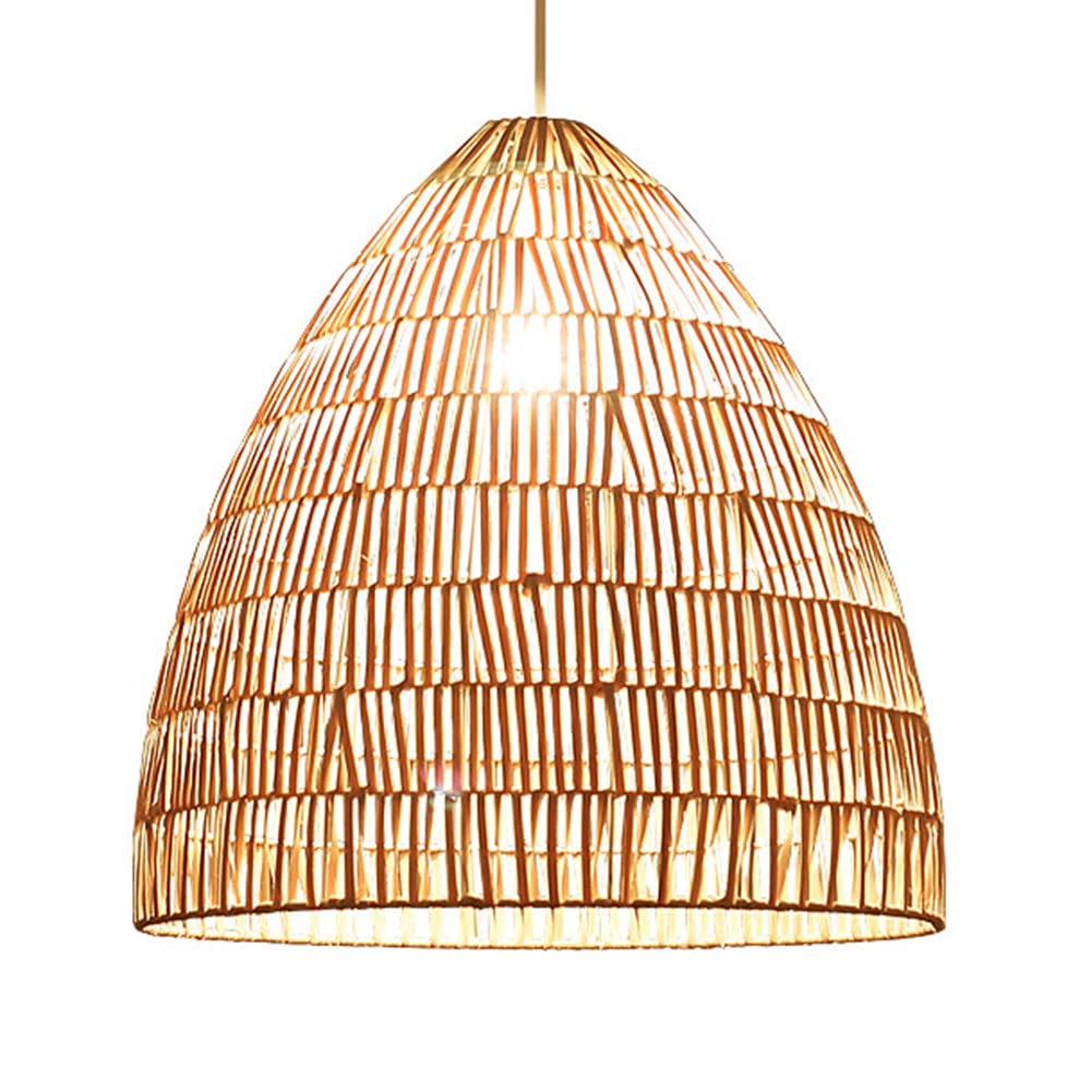 LYMSXAZOU Simple Vintage Pendant Lights Hand Woven Rattan Chandelier Pastoral Style Hanging Lamp restaurant Dining Table Chandeliers Housewarming Gift LampShade For Living Room,Dinner Room